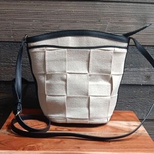 a new day Cream and Black Crossbody Bag